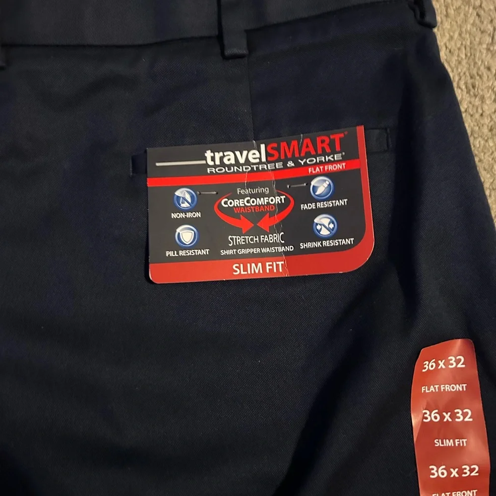 Roundtree‎ Yorke Travel Smart Slim Fit Corecomfort Pants 36x32 Lot Of 3 NWT